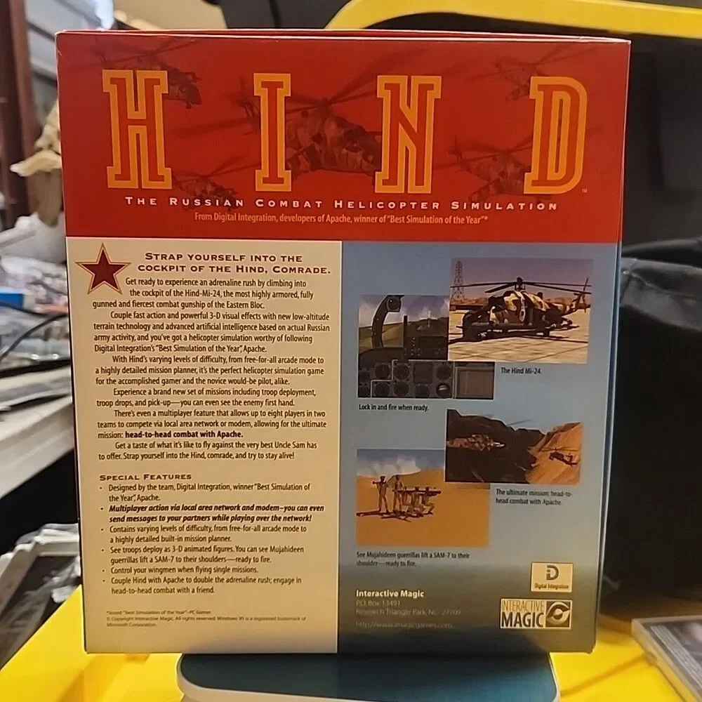Hind: The Russian Combat Helicopter Simulation (PC, 1996) CIB BIG BOX PAPERWORK